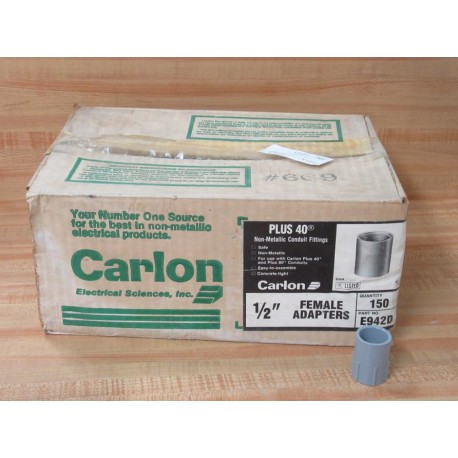 Carlon E942D 12" Plus 40 Female Adapter (Pack of 150)