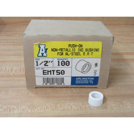 Arlington EMT50 12" Push-On Insulated Bushing (Pack of 100)