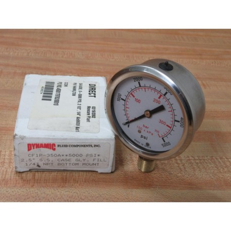 Dynamic Fluid CF1P-350A 5000 PSI Pressure Gauge CF1P350A