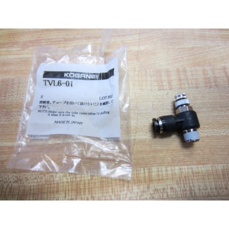 Koganei TVL6-01 Tube Line Connector Flow Control TVL601 (Pack of 6)