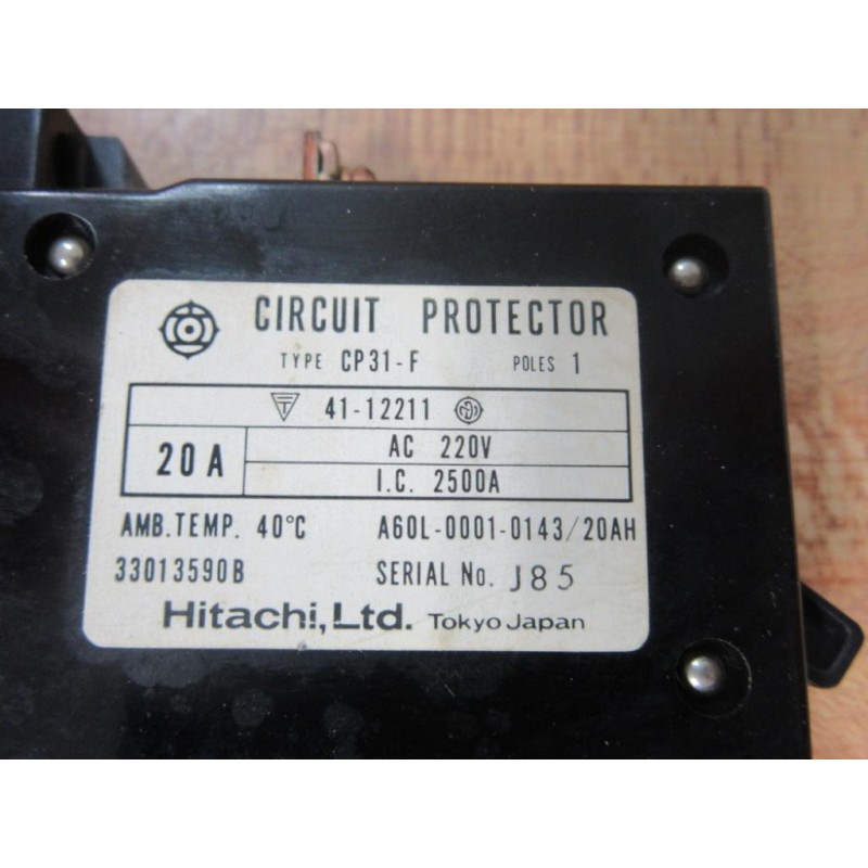 Hitachi CP31-F Breaker CP31F 20A A60L-0001-014320AH (Pack of 4) - Used