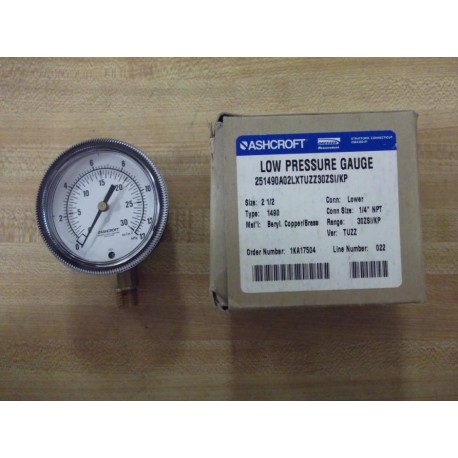 Ashcroft 251490A02LXTUZZ30ZSIKP Pressure Gauge