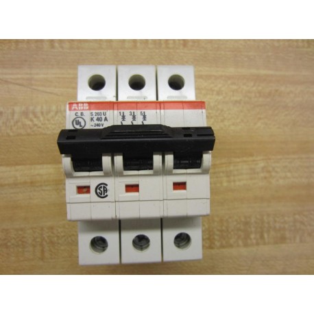 ABB S 203 U K 40 A Circuit Breaker S203UK40A 3 Pole - New No Box