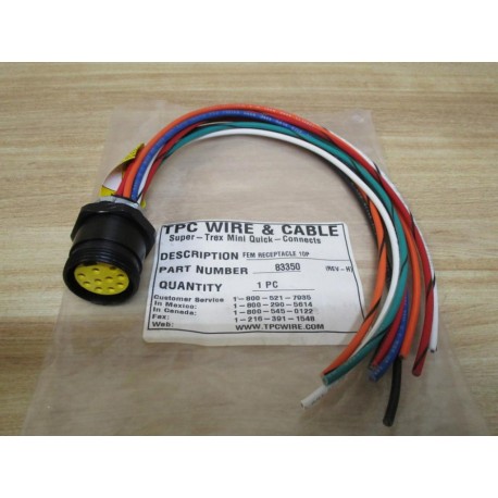 T.P.C Wire & Cable 83350 Cordset Receptacle