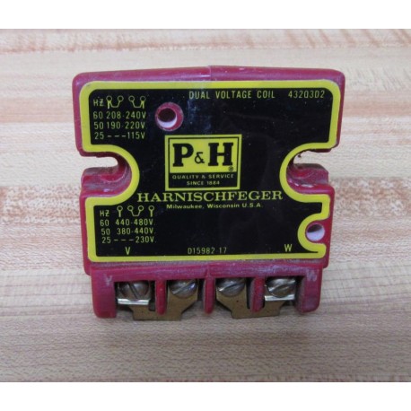 P & H 432Q3D2 Dual Voltage Coil D15982-17 - Used