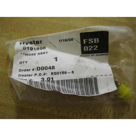 Hyster 0191896 Hose Assembly Hy-0191896