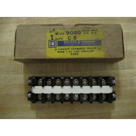 Square D 9080 type C-8 Circuit Terminal Block 8