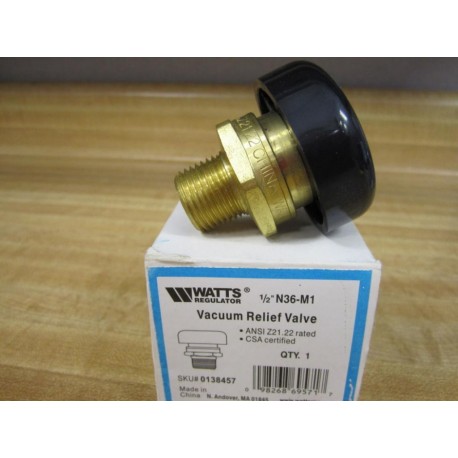 Watts Regulator N36-M1 12" Vacuum Relief Valve 0138457