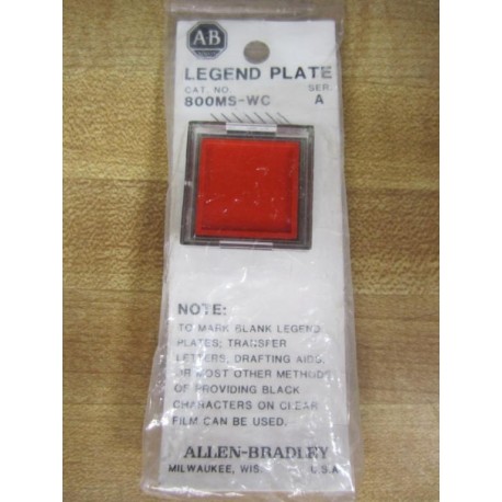 Allen Bradley 800MS-WC Plate Red Lens (Pack of 2)