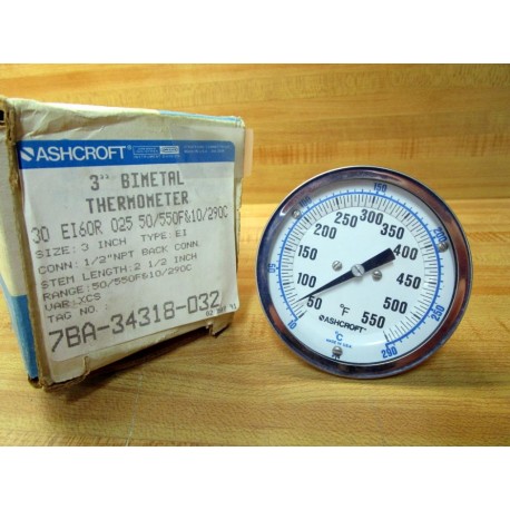 Ashcroft 30EI60R02550550F Thermometer 7BA-34318-032