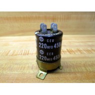 Hitachi 220MFD 450VDC Capacitor CEB 220MFD450VDC WBase Mount (Pack of 4) - Used