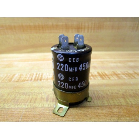 Hitachi 220MFD 450VDC Capacitor CEB 220MFD450VDC WBase Mount (Pack of 4) - Used