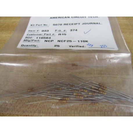 NCP NCF25-110K Resistor NCF25110K (Pack of 25)