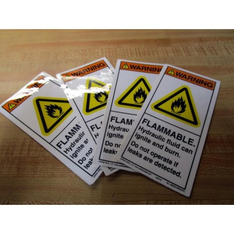 Clarion H6020-GKWVPJ Flammable Warning Label H6020GKWVPJ (Pack of 4)