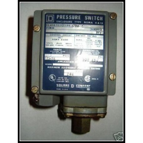 Square D 9012GDW4 Pressure Switch  9012 GDW-4