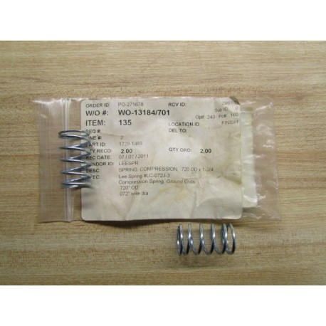 Lee Spring 1728-1463 Compression Spring LC-072J-3 (Pack of 2)