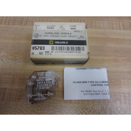 Square D 9999-SO4 Overload Module 9999-S04 Ser C