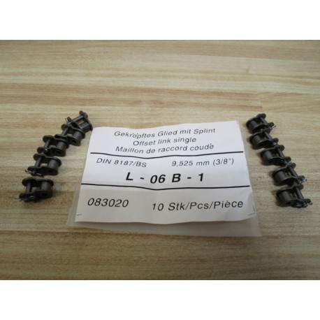 Generic 083020 Offset Link Single L-06 B-1 Din 8187BS 38" (Pack of 10)