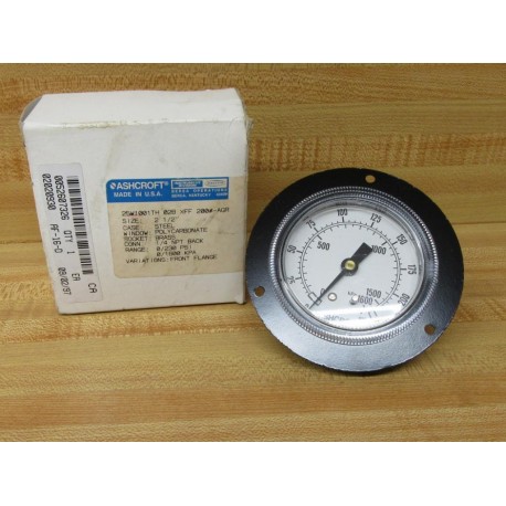 Ashcroft 25W1001TH 02B XFF 200-AGR Panel Mount Gauge