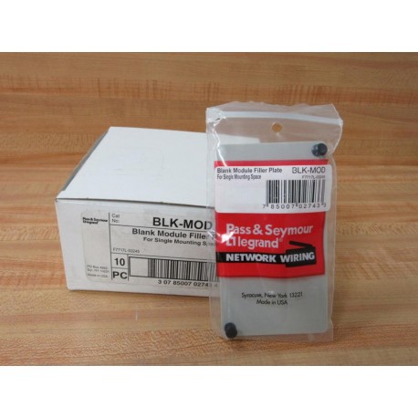 Pass & Seymour BLK-MOD Legrand Blank Modular Filler Plate BLKMOD (Pack of 10)