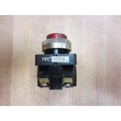 TEC 41-14393 Push Button 4114393 Red - Used