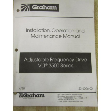 Graham VLT 3500 Frequency Drive Manual - Used