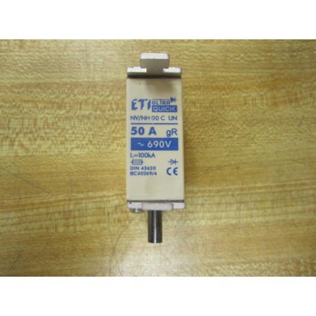 ETI NVNH 00 C UN Ultra Quick Fuse NVNH00CUN 50 Amps - New No Box