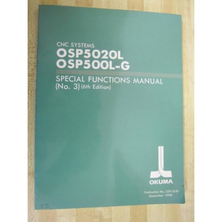 Okuma OSP5020L Special Functions Manual - Used