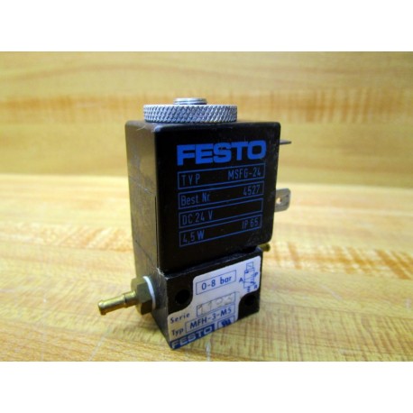 Festo MSFG-24 Coil 4527 WAir Valve MFH-3-M5 - Used