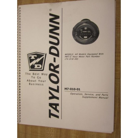 Taylor Dunn M7-010-01 Supplement Manual M701001 - Used