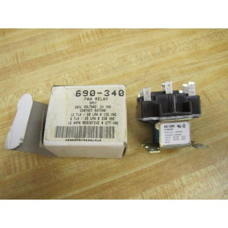 Kic K-90340 Fan Relay DPDT 24Vac 690-340