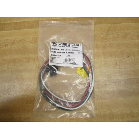 TPC Wire And Cable RL14A05F003 4 Pole Male Receptacle 3 Feet