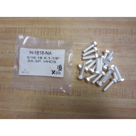 UC Components H-1818-NA Screw 516-18 X 1-18 (Pack of 18)