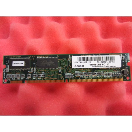 Apacer 75.62423.126 Memory Module 64MB UNB PC100 7562423126 - Used