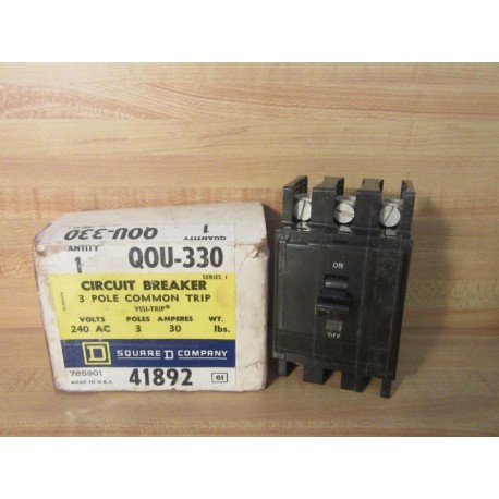 Square D QOU-330 Circuit Breaker  41892 3P 30A