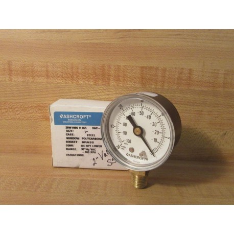 Ashcroft 20W1005 H 02L VAC-AHK Vacuum Gauge 20W1005H02LVACAHK