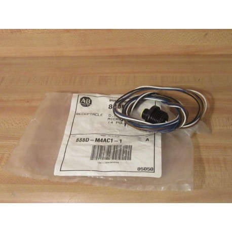 Allen Bradley 888D-M4AC1-1 Cable Receptacle 888DM4AC11 Series A