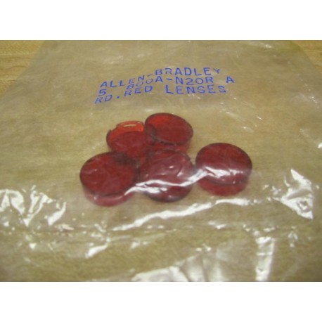 Allen Bradley 800A-N20R Red Lenses Bag of 5