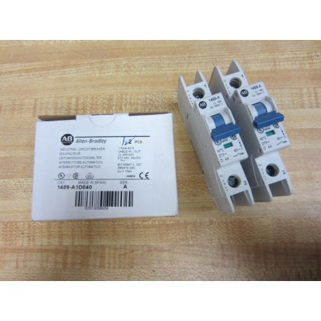 Allen Bradley 1489-A1D040 Circuit Breaker Series A (Pack of 2)
