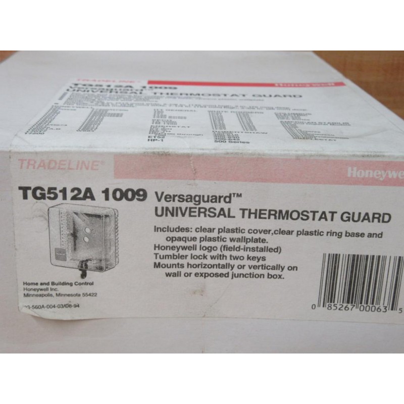 Honeywell TG512A 1009 Versaguard Universal Thermostat Guard, CLEAR, w/ 2  Keys