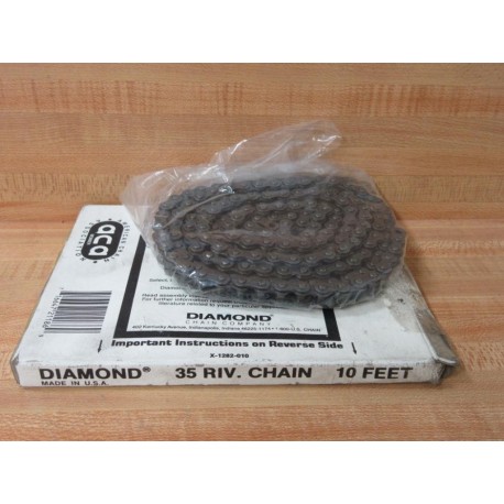 Diamond Chain Company ANSI 35 X-1282-010 Riveted Chain 10'3.06M wo Masterlink