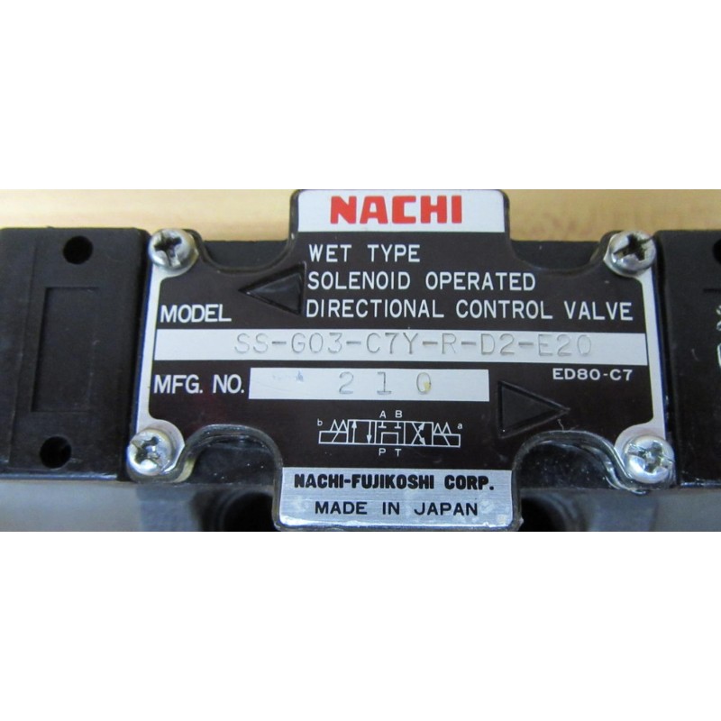 Nachi SS-G03-C7Y-R-D2-E20 Valve SSG03C7YRD2E20 - Used - Mara Industrial