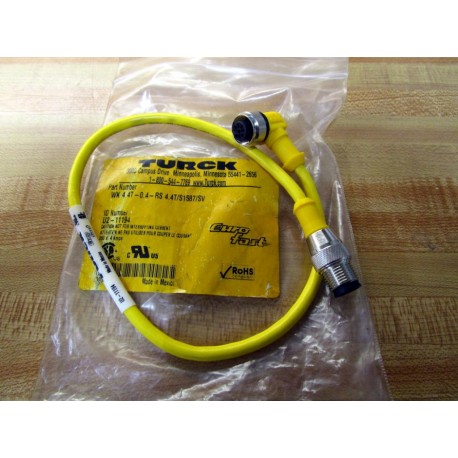 Turck WK 4.4T-0.4-RS 4.4TS1587SV Eurofast Molded Cordset U2-11194