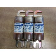 Ferraz ACK 200 Shawmut ACK200 Pack Of 3 Fuses - New No Box