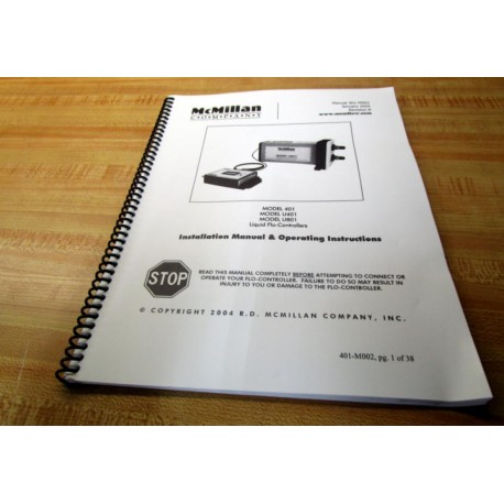 McMillan 401-M002 Manual 401M002 - New No Box - Mara Industrial