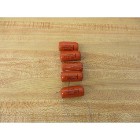 Mallory PVC6022-10 Capacitor PVC602210 .22-600V (Pack of 5) - New No Box