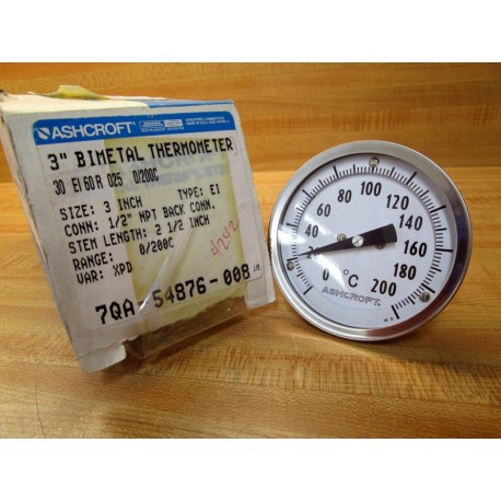 Ashcroft 30 EL 60R 025 0200C Thermometer 7QA-54876-008